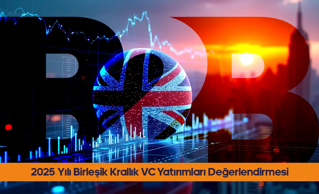 2025 yılı Birleşik Krallık venture capital yatırımlarının sektör bazlı analizini gösteren finansal değerlendirme görseli